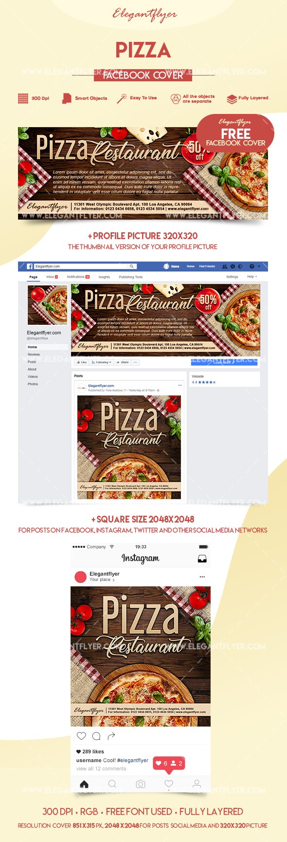 Pizza Facebook by ElegantFlyer