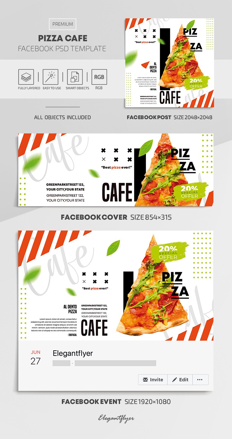 Pizza Café Facebook by ElegantFlyer