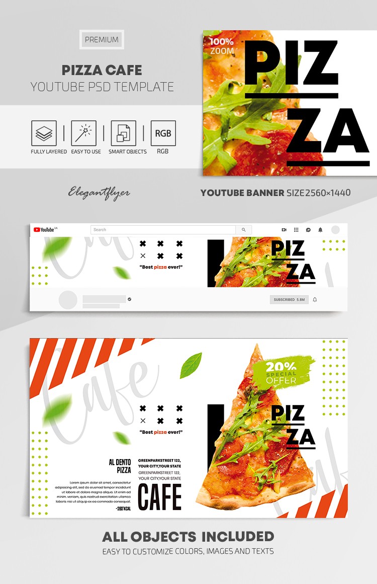 Pizza Cafe Youtube by ElegantFlyer