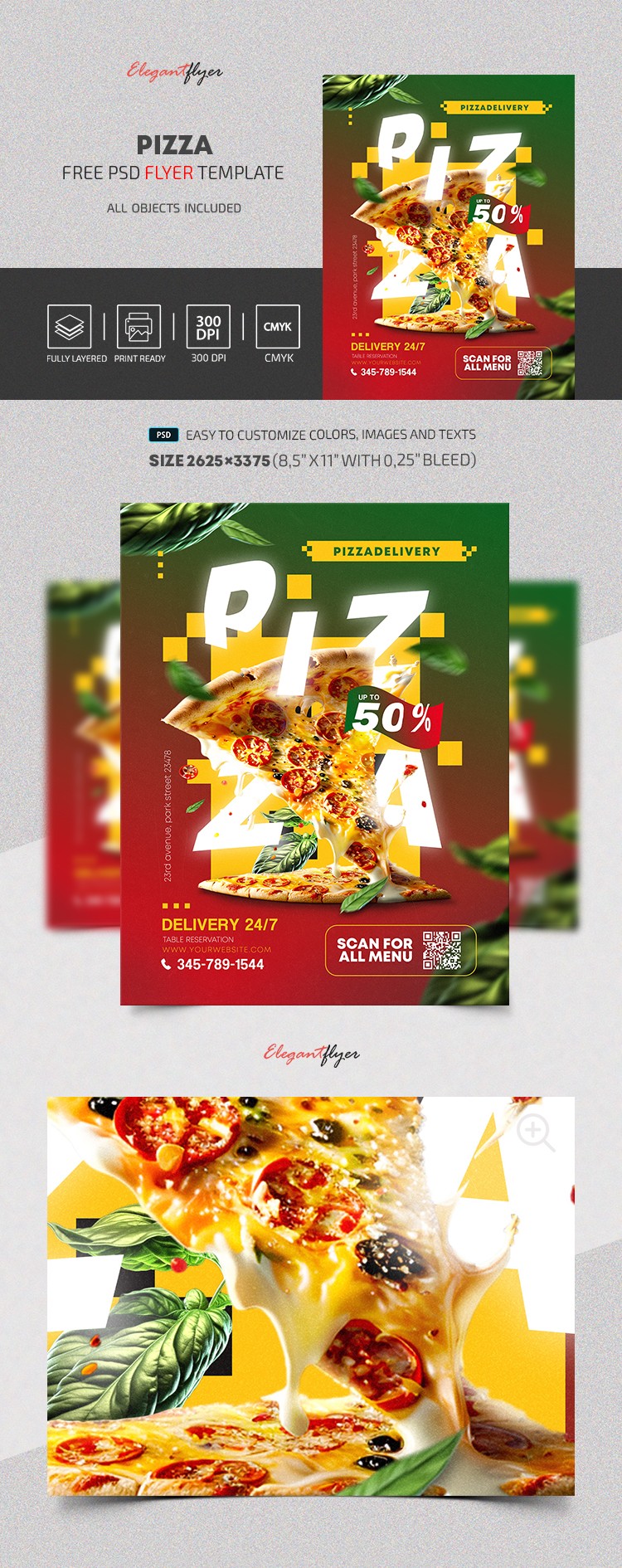 Pizza - Free Flyer PSD Template by ElegantFlyer