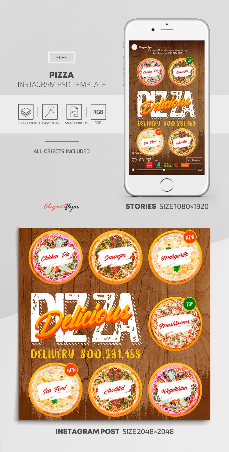 Pizza Instagram by ElegantFlyer