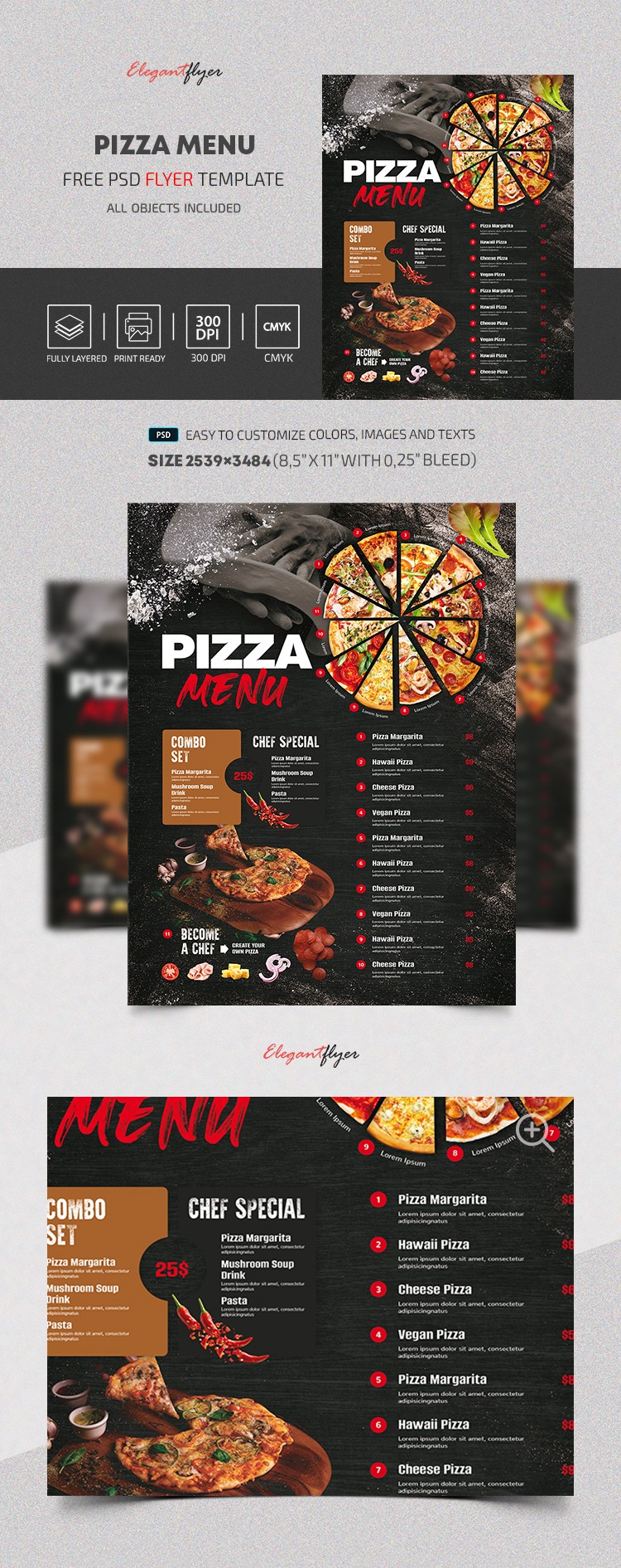 Pizza Menu Flyer by ElegantFlyer
