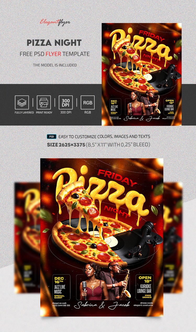 Flyer Noche de Pizza by ElegantFlyer