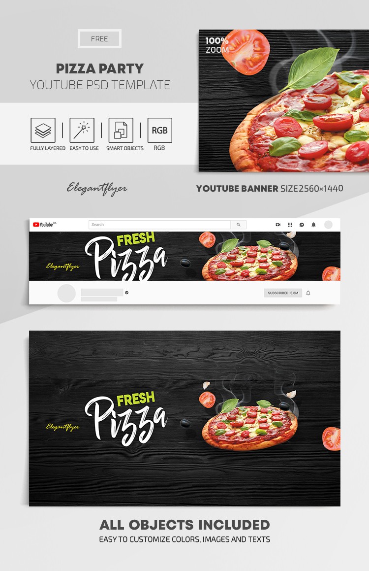 Festa de Pizza Youtube by ElegantFlyer