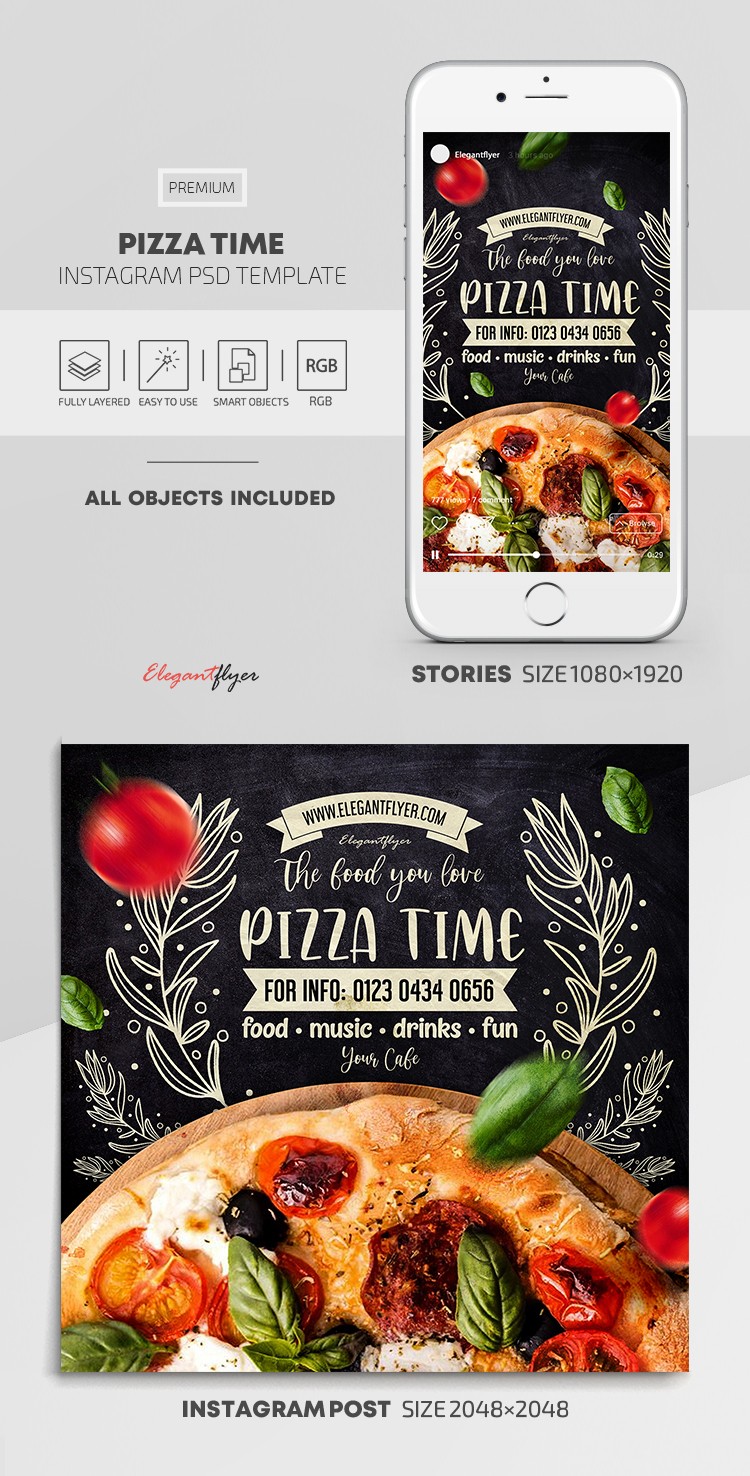 Hora da Pizza Instagram by ElegantFlyer
