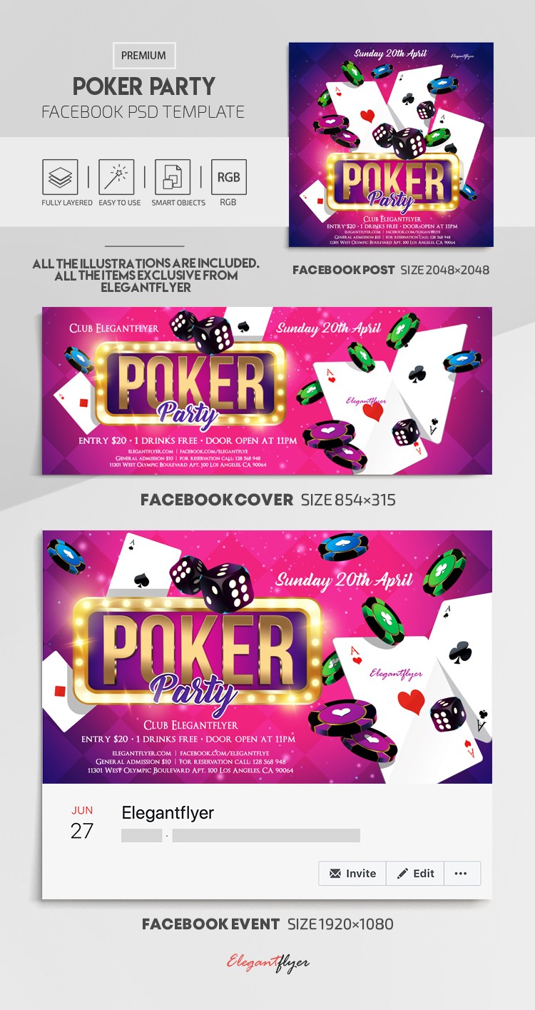 Impreza pokera na Facebooku by ElegantFlyer