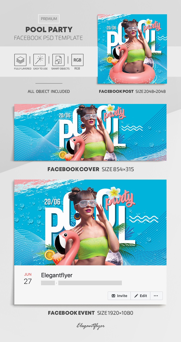 Pool Party Facebook by ElegantFlyer