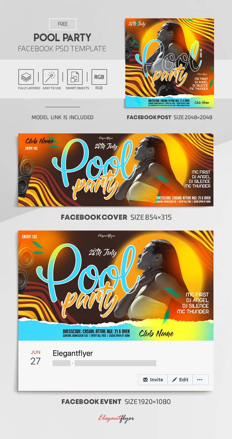 Pool Party Facebook by ElegantFlyer