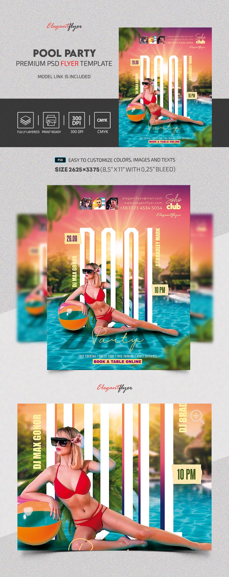 Flyer pour une Pool Party by ElegantFlyer