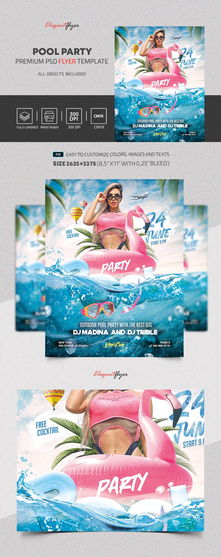 Superbe Flyer pour une Pool Party by ElegantFlyer