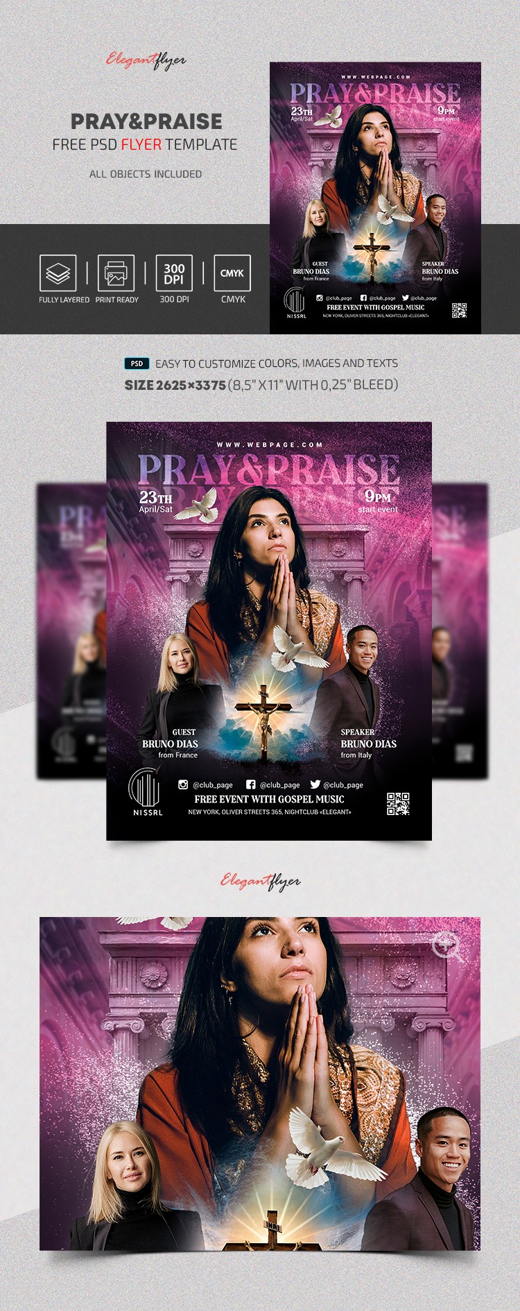 Pray & Praise - Free Flyer PSD Template by ElegantFlyer