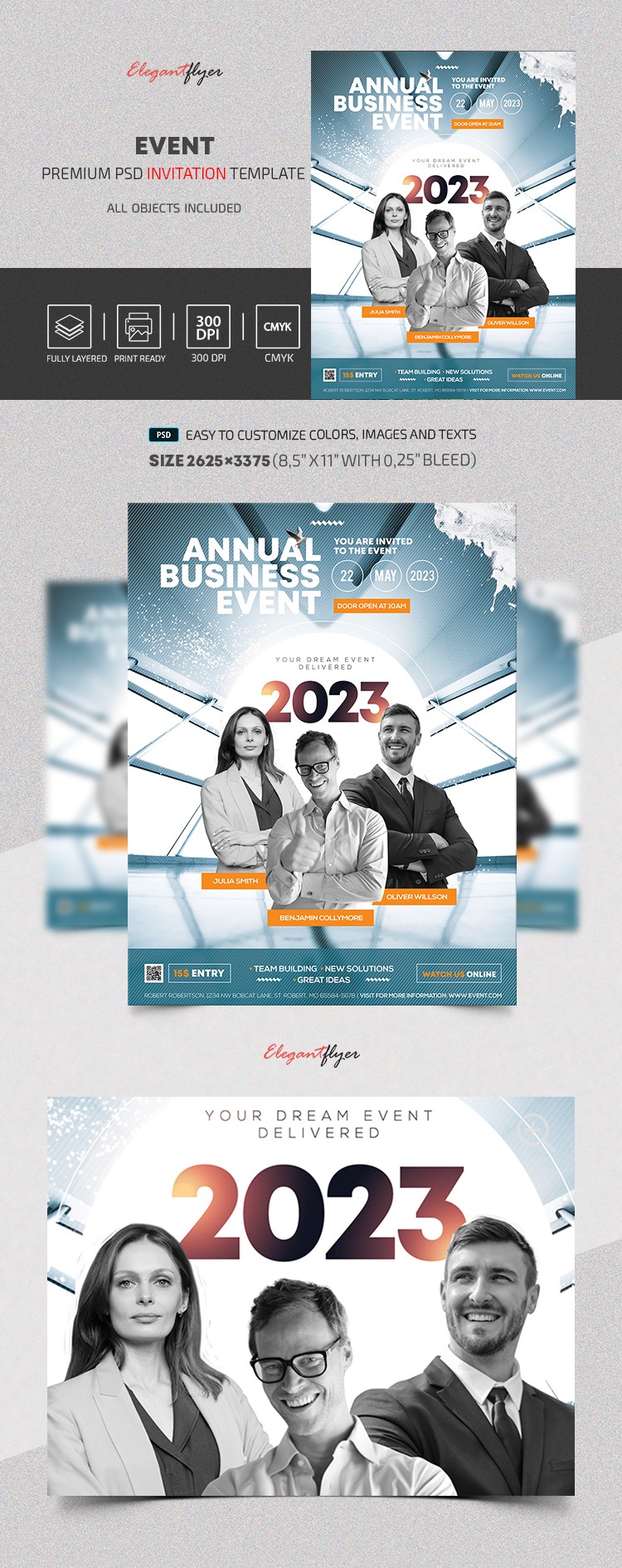 Premium Business Event Einladung PSD Vorlage by ElegantFlyer