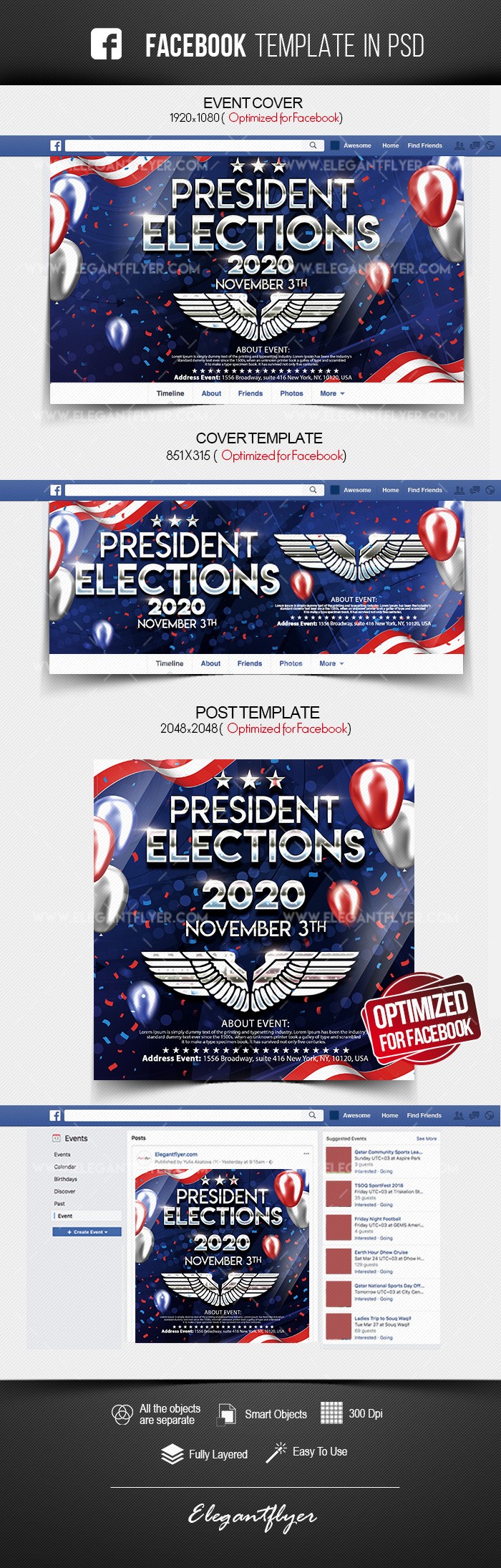 Präsidentschaftswahlen Facebook by ElegantFlyer