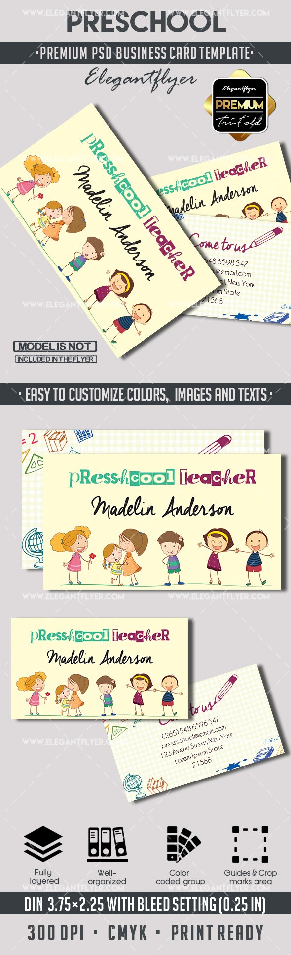 Carte de visite de la maternelle. by ElegantFlyer