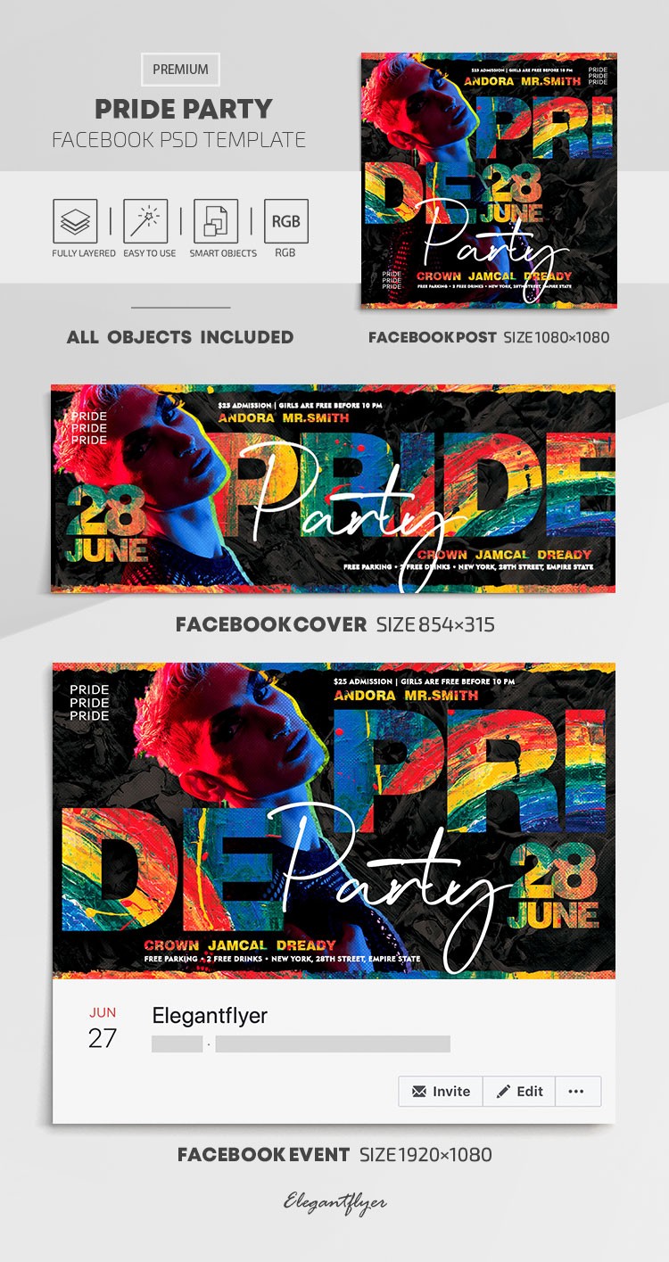 Pride Party Facebook by ElegantFlyer