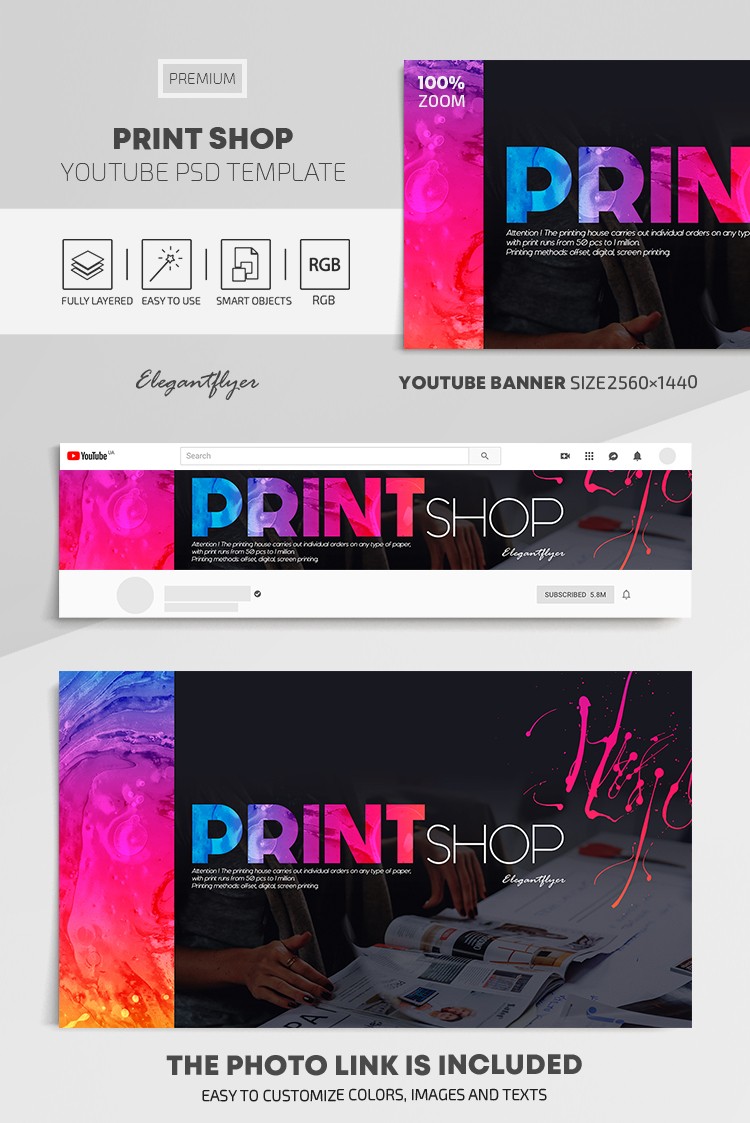 Tienda de impresión de Youtube by ElegantFlyer