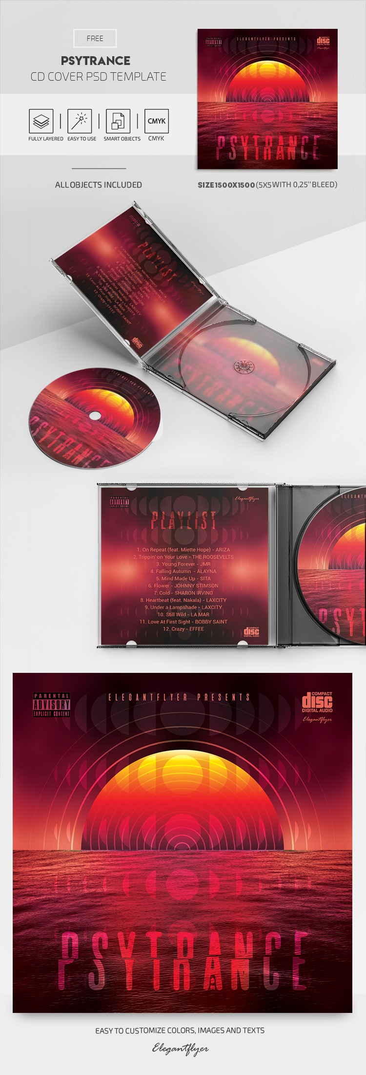 Copertina del CD di Psytrance by ElegantFlyer