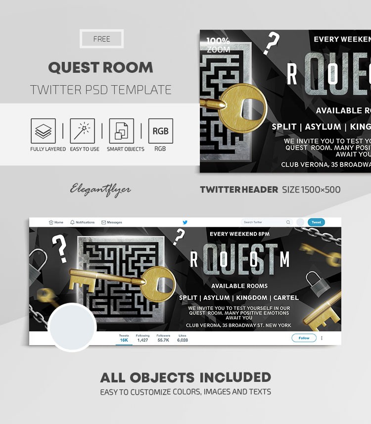 Quest Room Twitter by ElegantFlyer