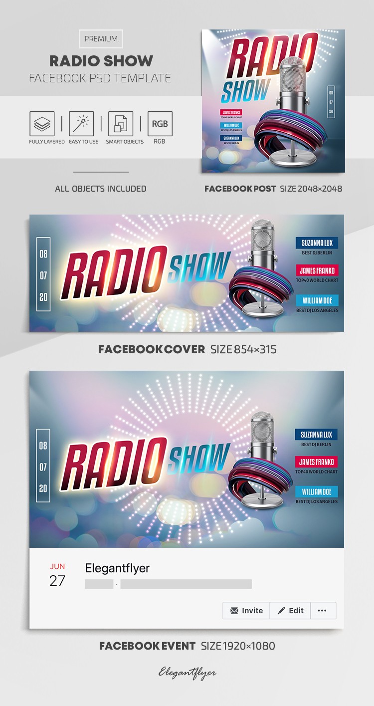 Radio Show Facebook -> Program radiowy na Facebooku by ElegantFlyer