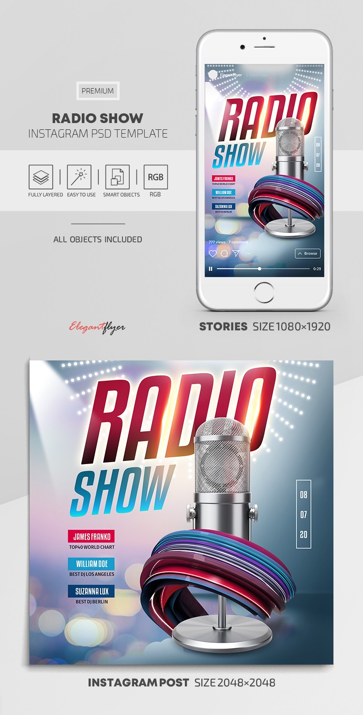 Programa de radio Instagram by ElegantFlyer