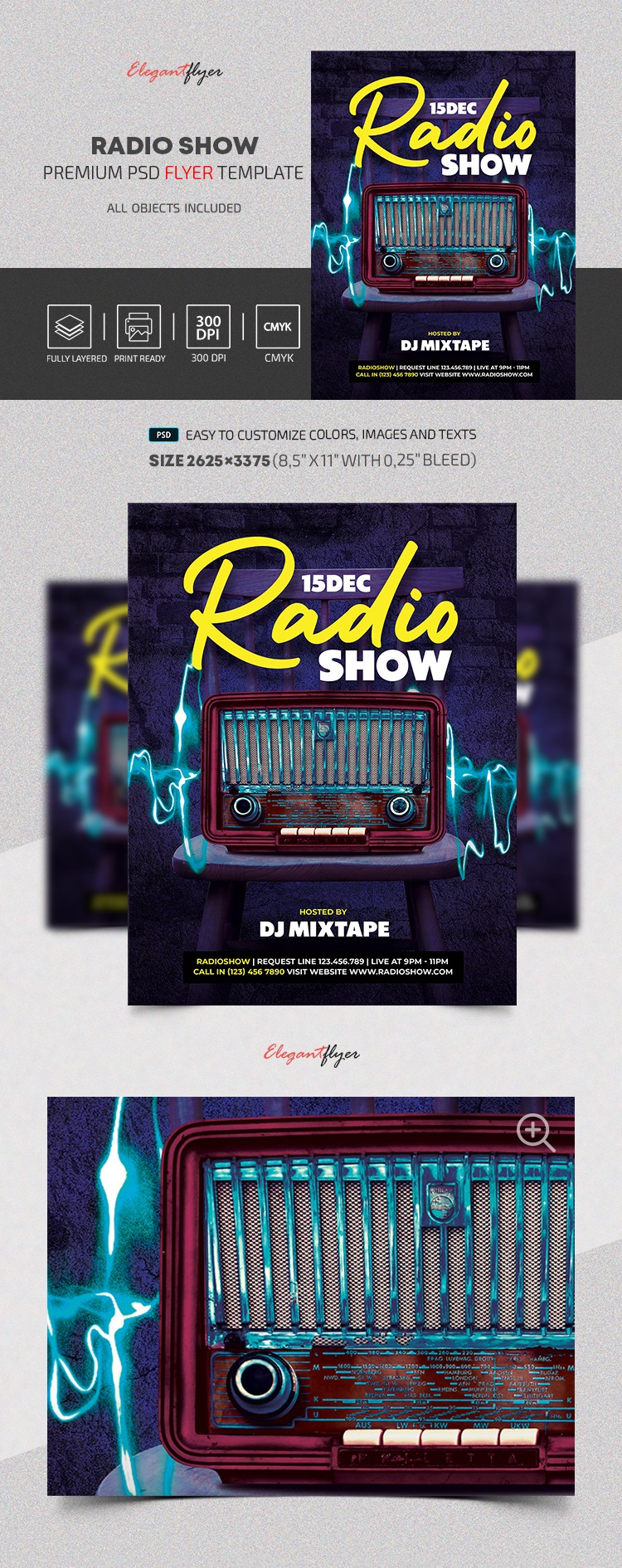 Panfleto de programa de rádio by ElegantFlyer