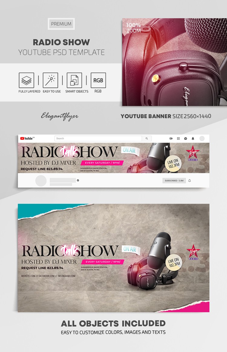 Radio Talk Show Youtube by ElegantFlyer