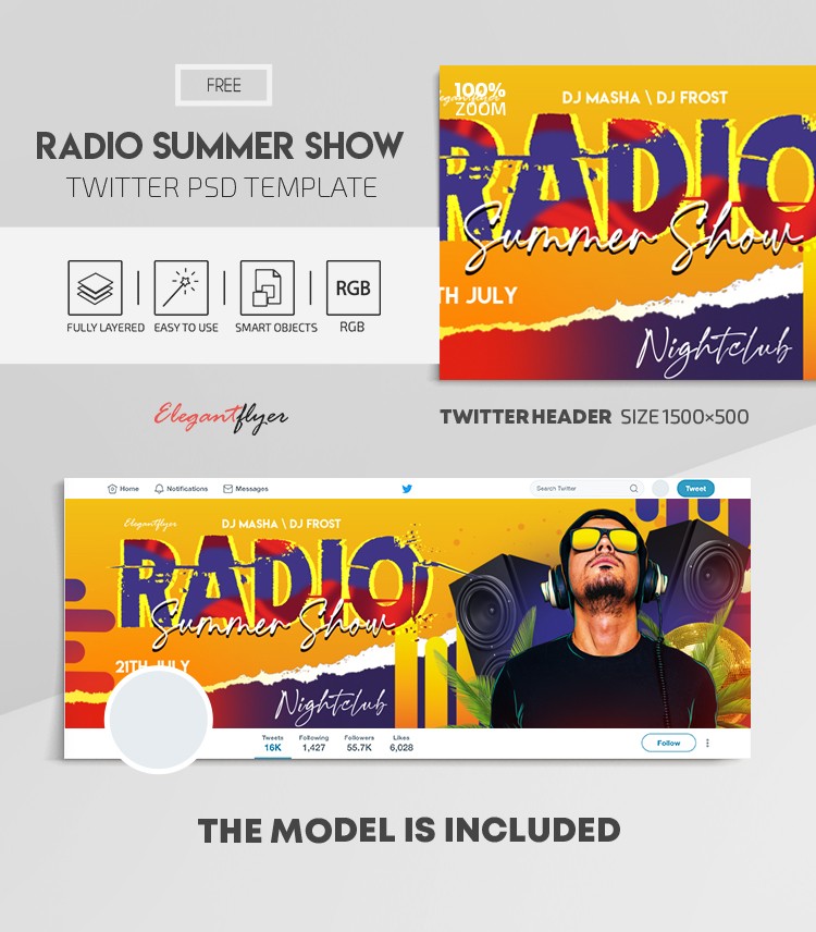 Radio Summer Show Twitter by ElegantFlyer