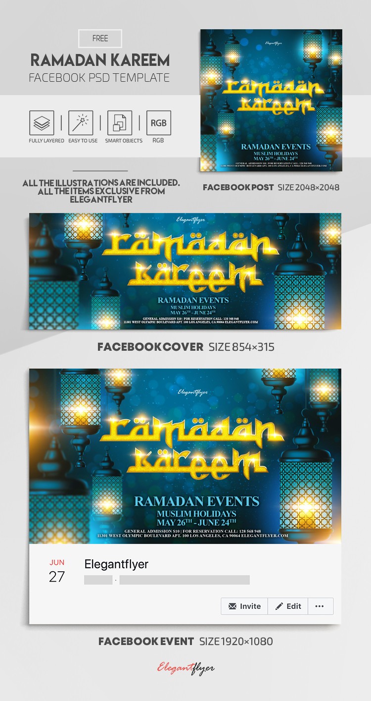 Ramadán Kareem en Facebook by ElegantFlyer
