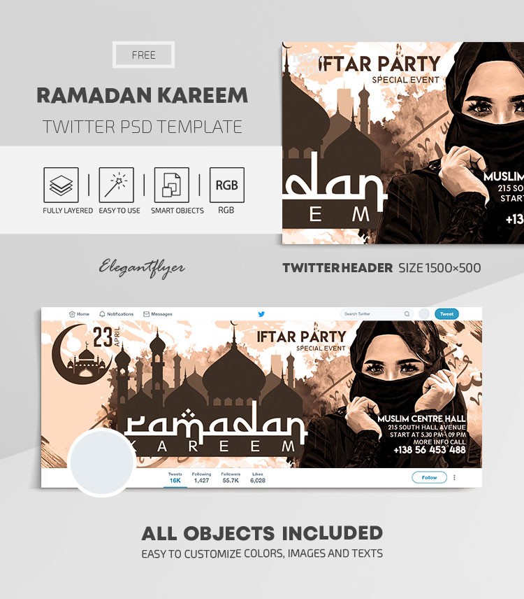 Ramadán Kareem en Twitter by ElegantFlyer
