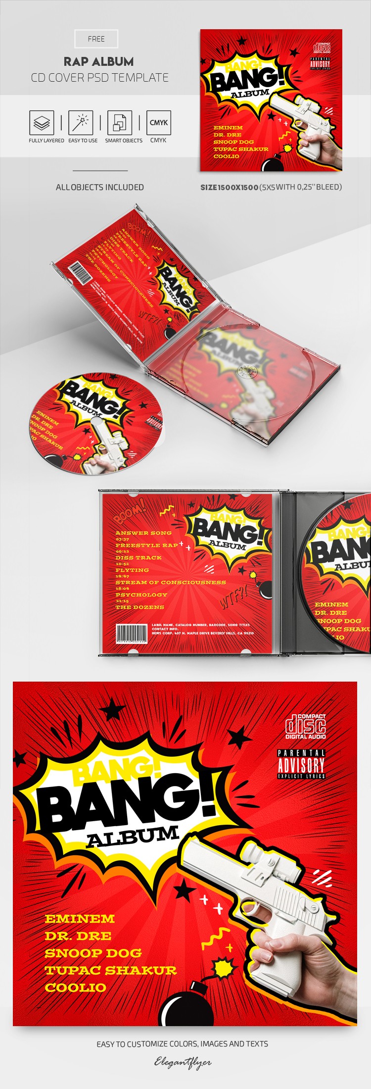 Album Rap - Modello di copertina CD PSD gratuito - 10028046