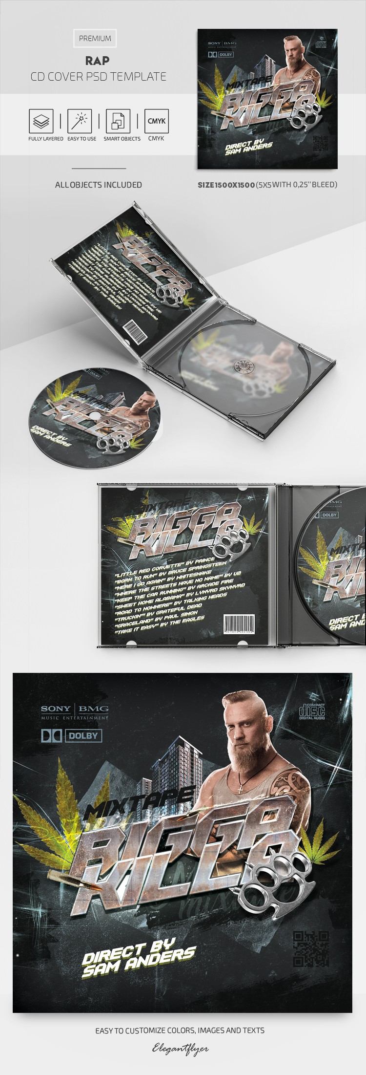 Okładka płyty CD z muzyką rap by ElegantFlyer