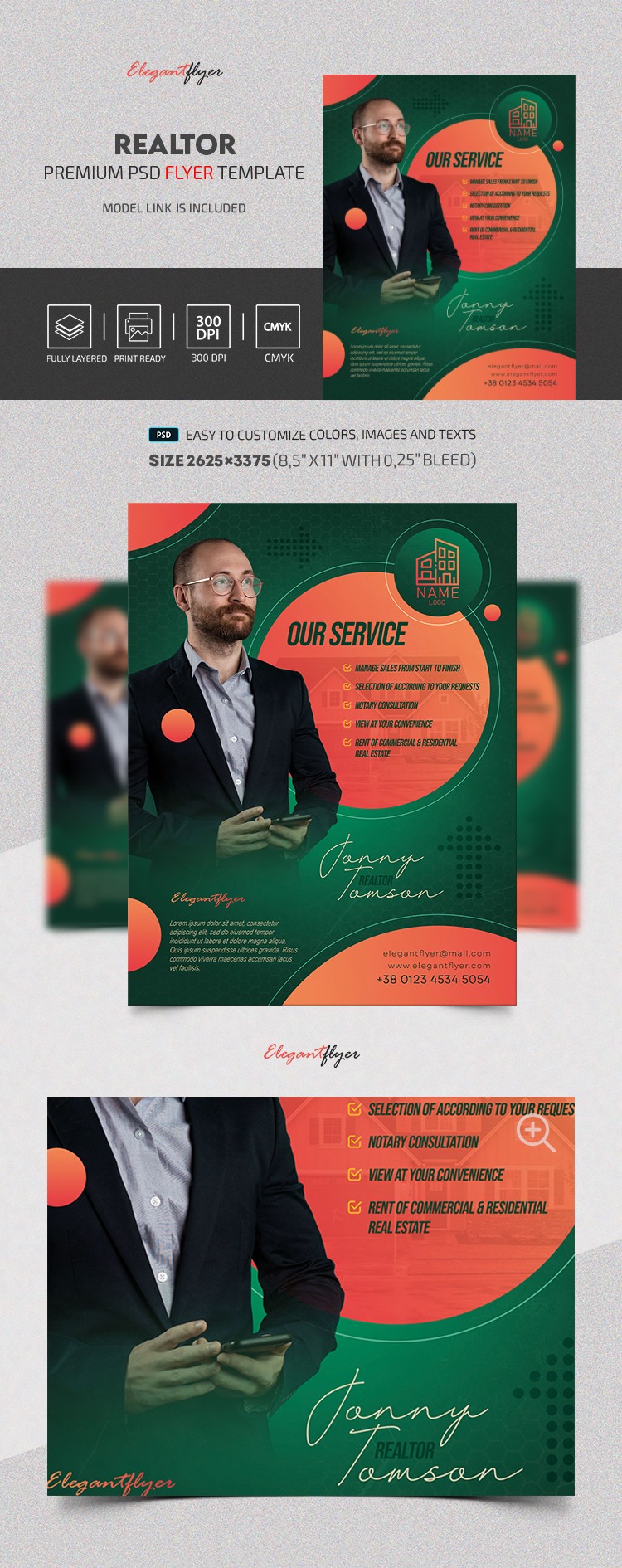 Broszura dla agenta nieruchomości by ElegantFlyer