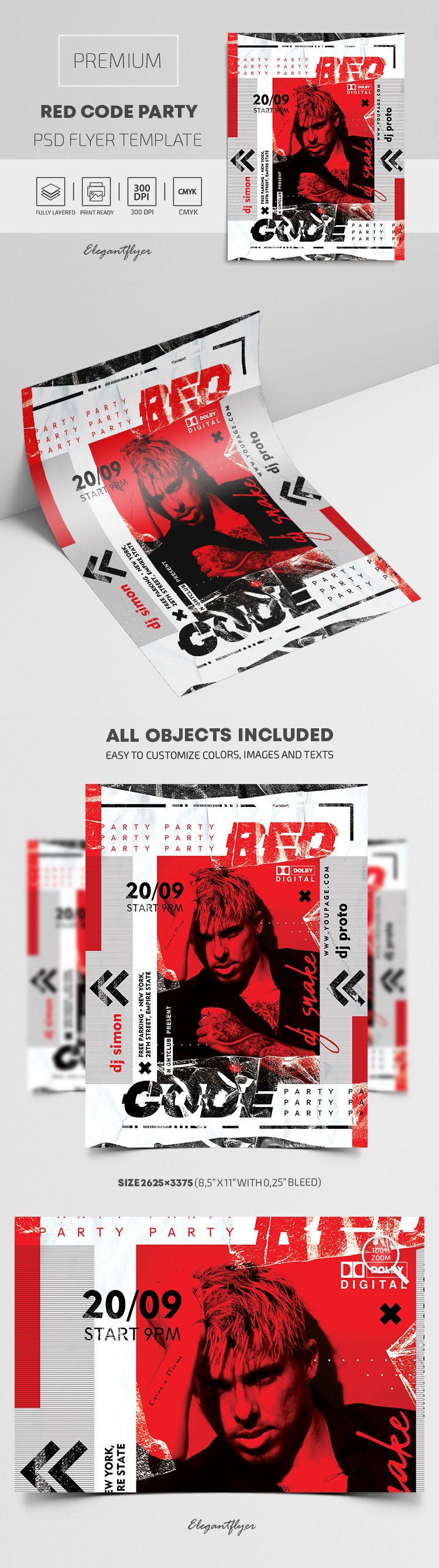 Red Code Party Flyer by ElegantFlyer