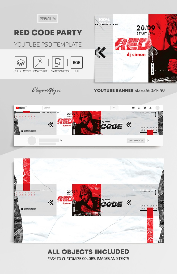 Red Code Party Youtube by ElegantFlyer