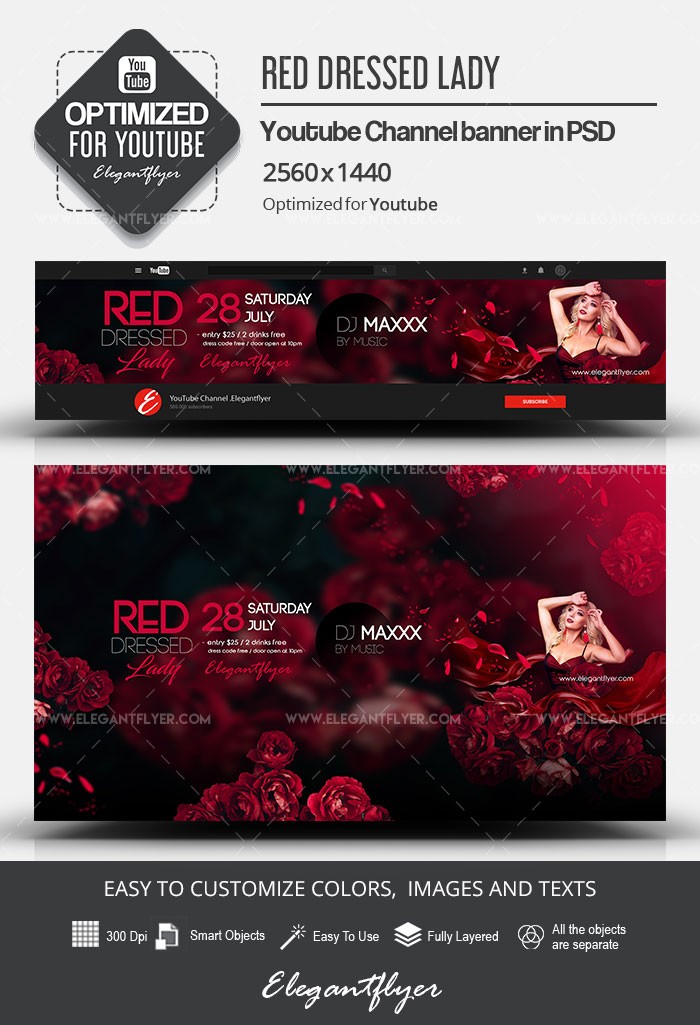 Red Dressed Lady Youtube by ElegantFlyer