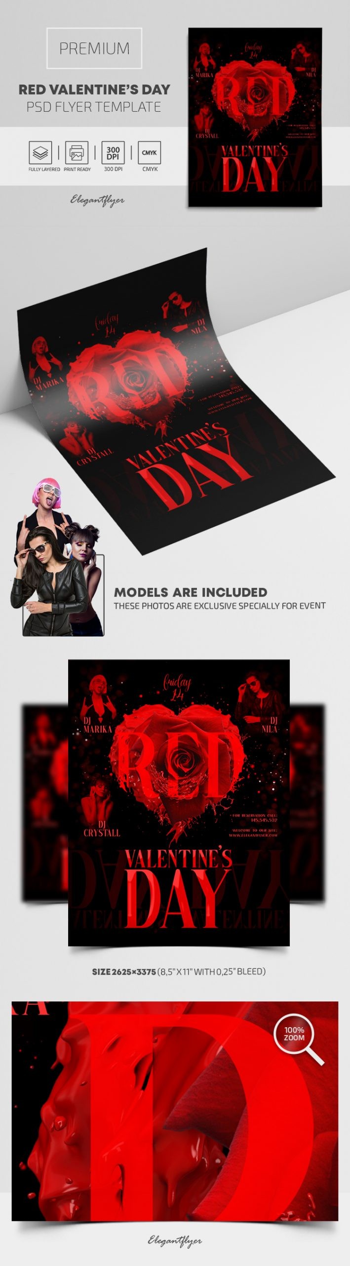 Día de San Valentín Rojo by ElegantFlyer