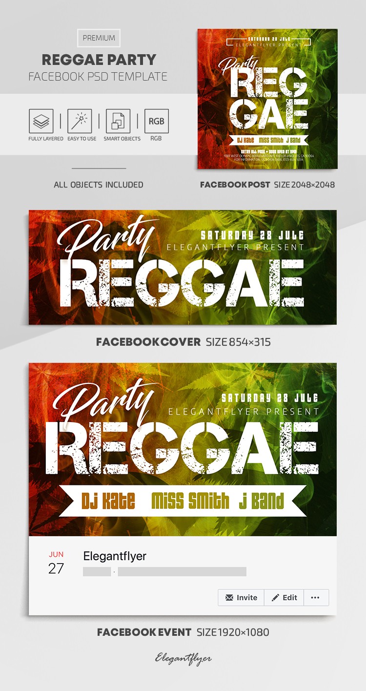 Fête Reggae Facebook by ElegantFlyer