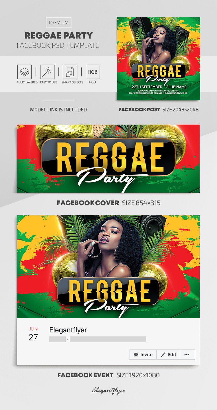 Festa de Reggae no Facebook by ElegantFlyer