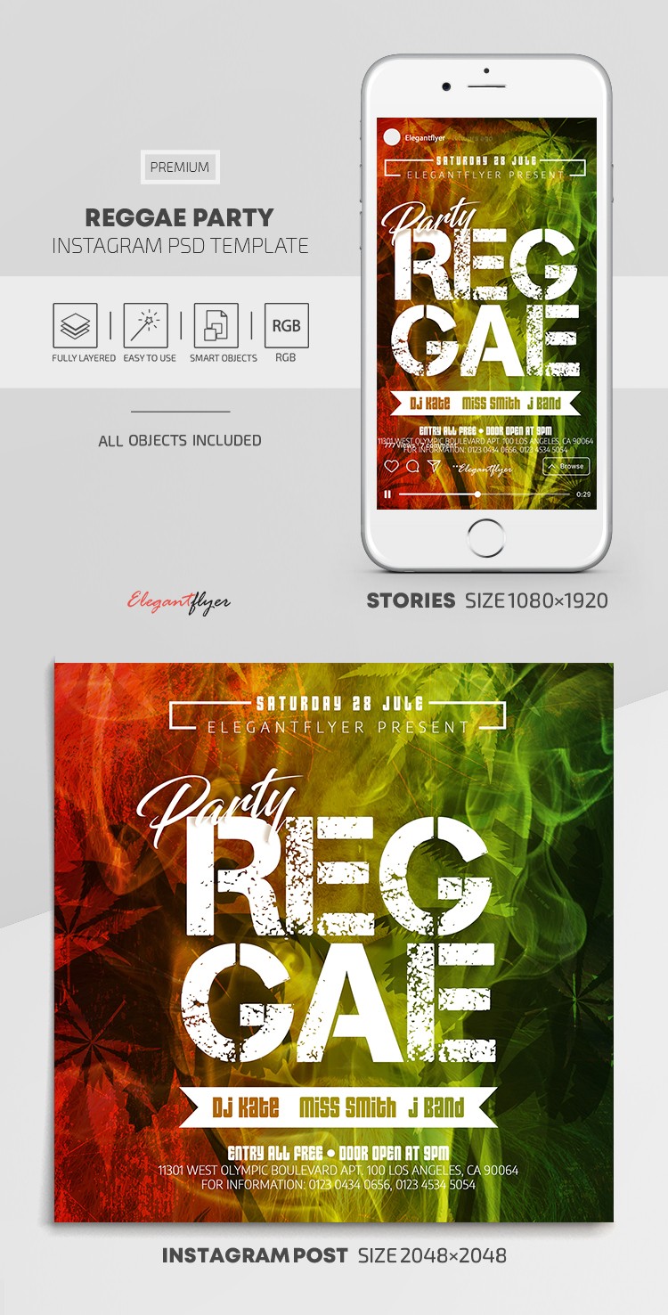 Festa de Reggae no Instagram by ElegantFlyer