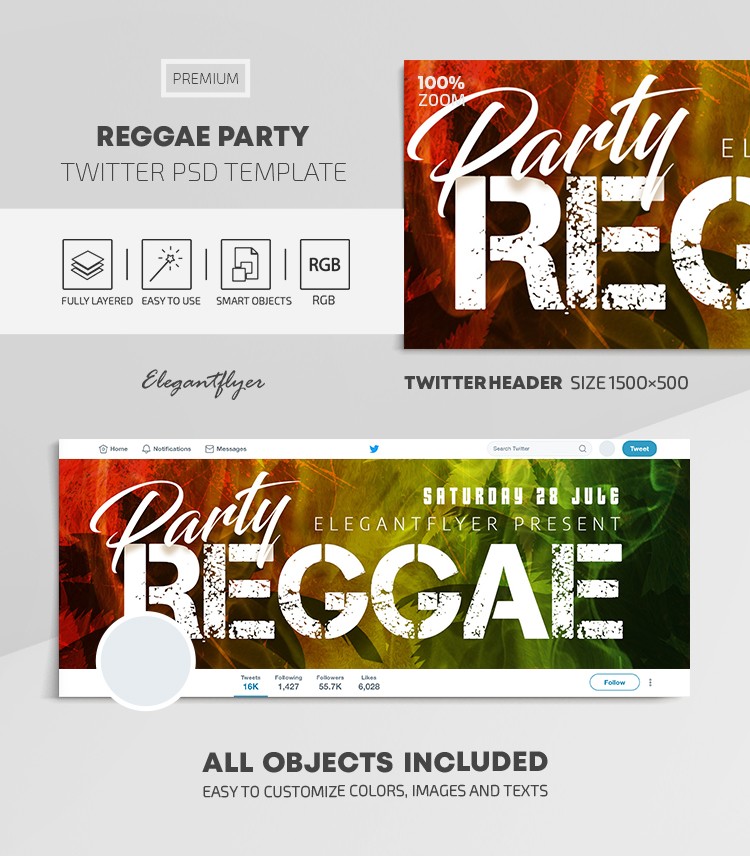 Reggae-Party Twitter by ElegantFlyer