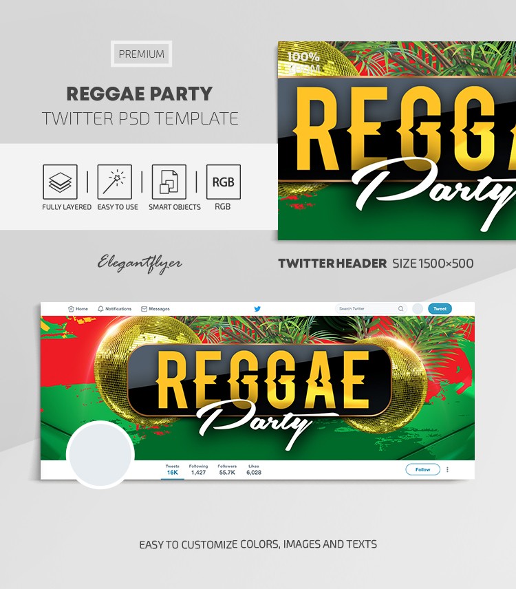 Reggae Party Twitter by ElegantFlyer