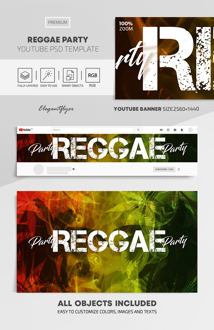 Fête Reggae Youtube by ElegantFlyer