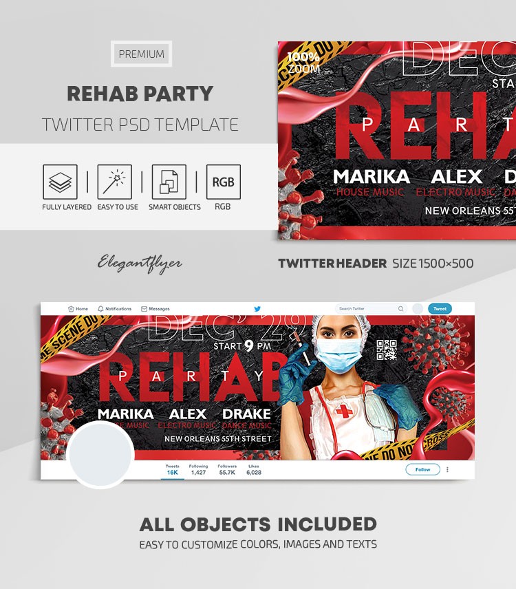 Rehab Party en Twitter. by ElegantFlyer