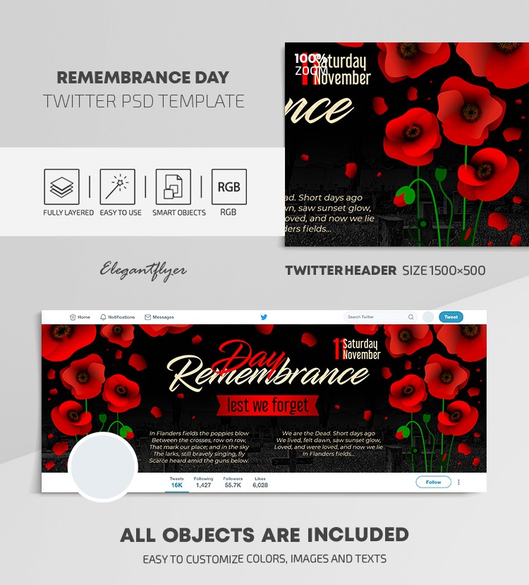 Remembrance Day Twitter by ElegantFlyer