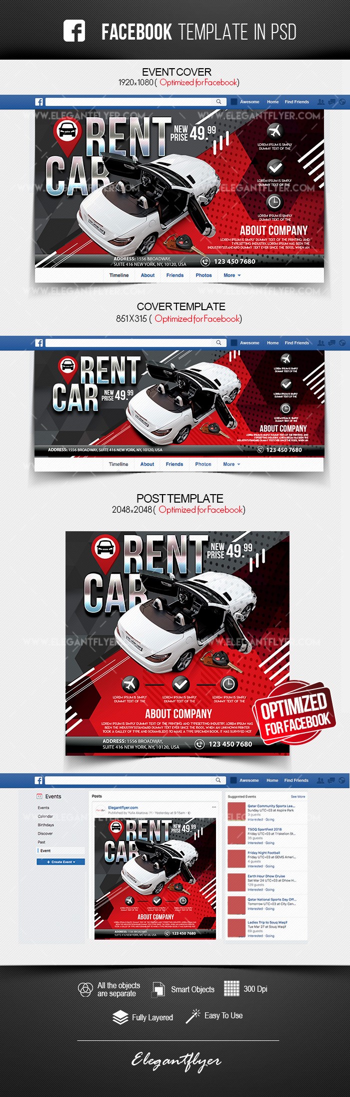 Rent a Car Facebook by ElegantFlyer