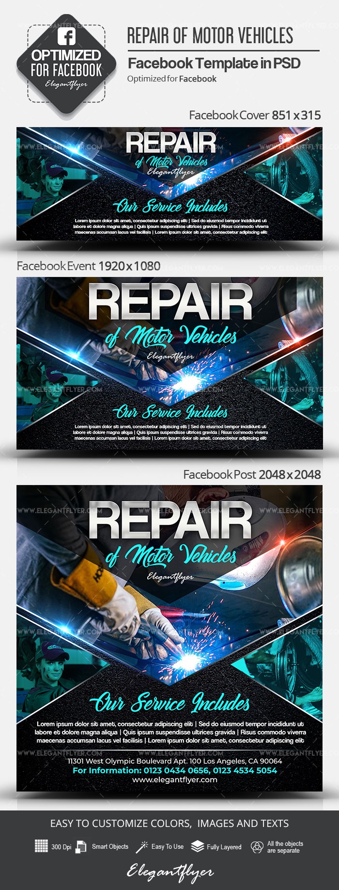 Repair of Motor Vehicles Facebook by ElegantFlyer