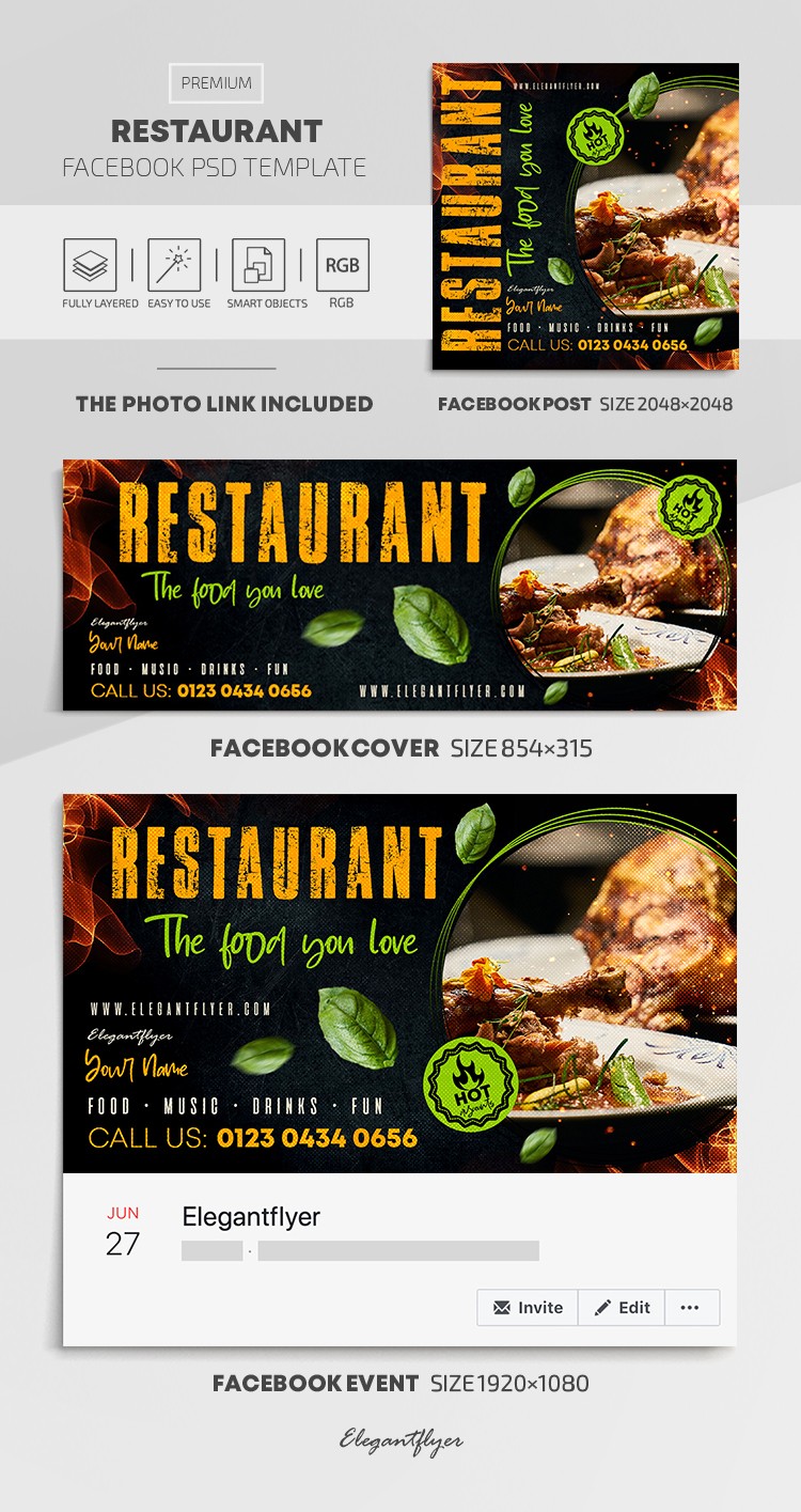 Restaurante Facebook by ElegantFlyer