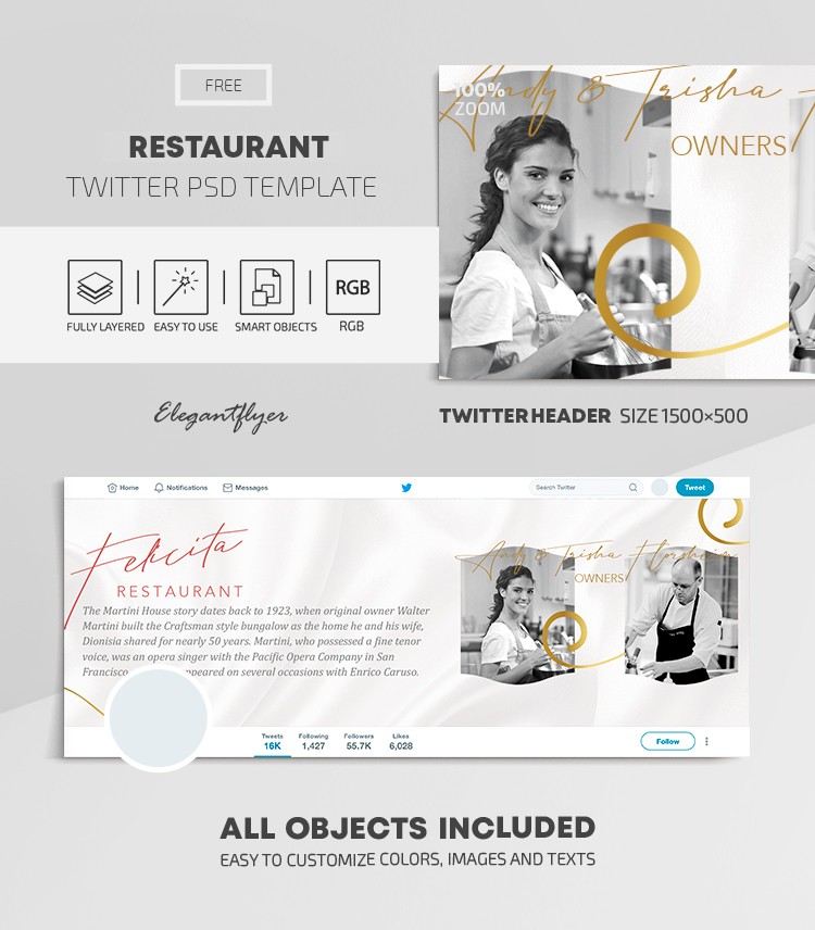 Restaurante Twitter by ElegantFlyer