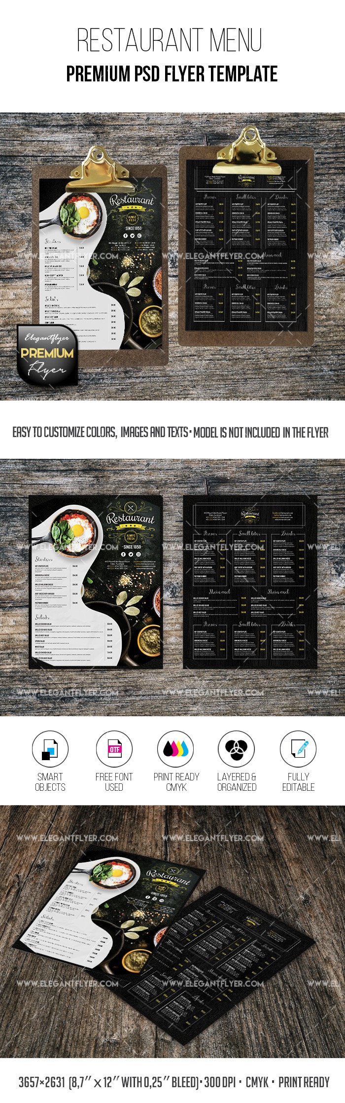 Brochure du menu du restaurant by ElegantFlyer