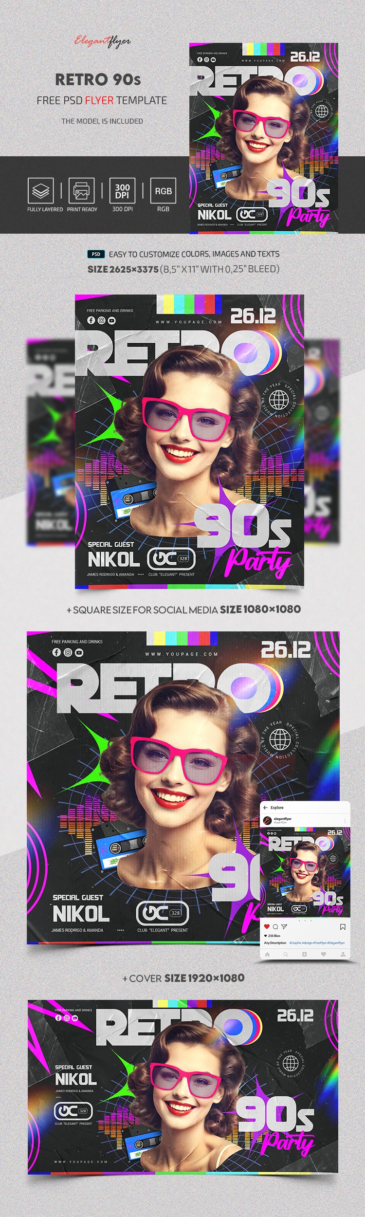 Festa 90's Retrô by ElegantFlyer